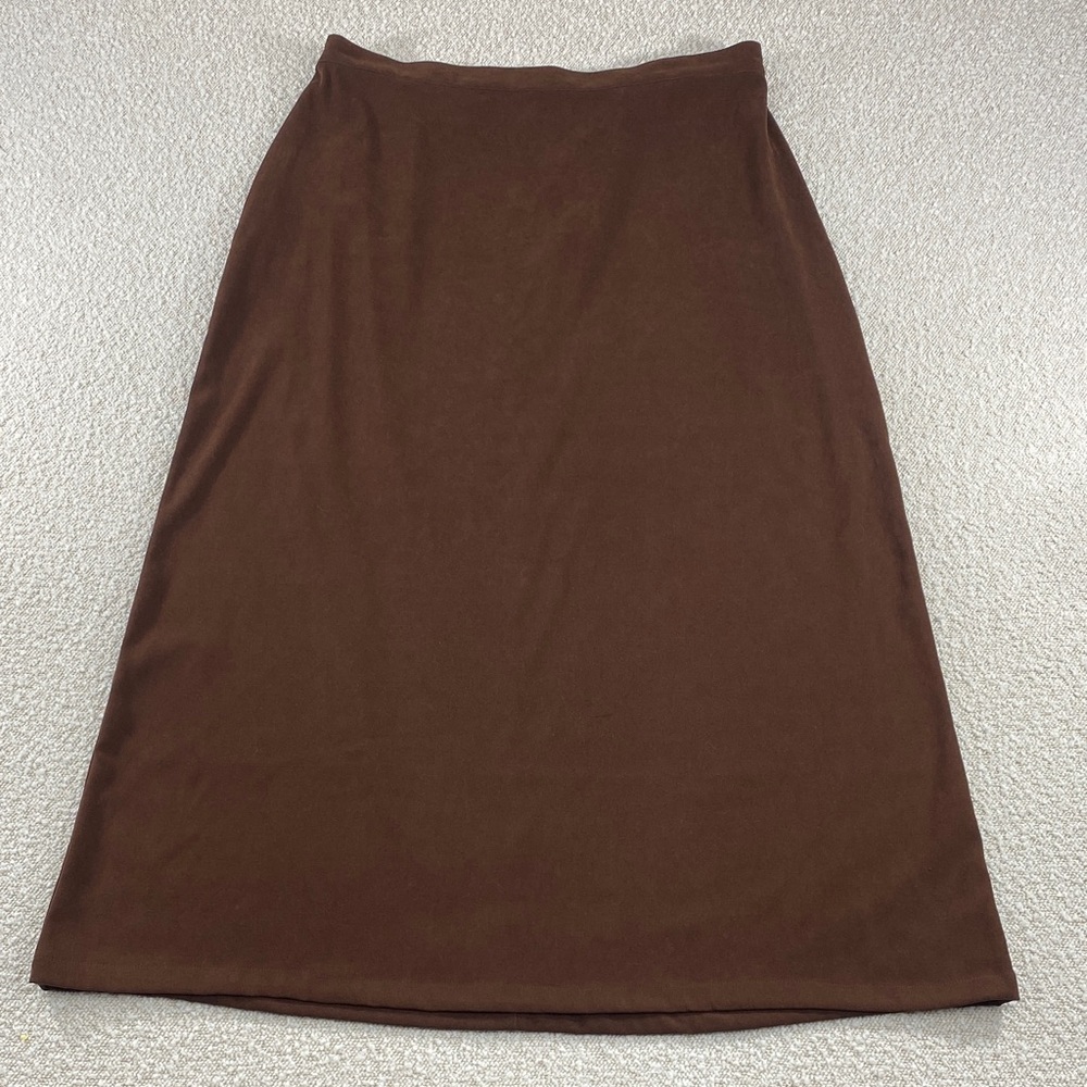 Selene sport long brown skirt 1X womans soft